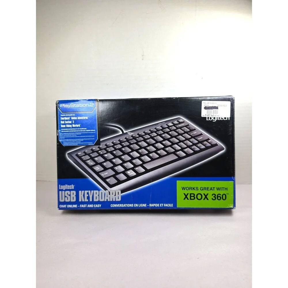 New and Sealed Logitech USB Keyboard For PlayStation 2 or Xbox 360